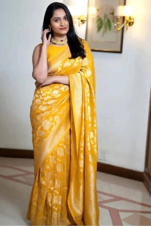 apnisha-banarasi-silk-embellished-saree-with-blouse-piece-yellow-pack-of-1-yellow