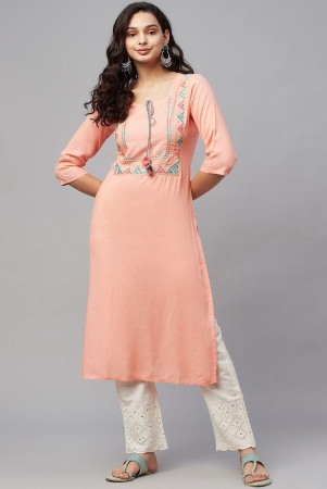 amiras-indian-ethnicwear-peach-rayon-womens-straight-kurti-pack-of-1-none