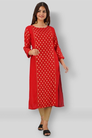 fabrr-red-rayon-womens-straight-kurti-pack-of-1-none
