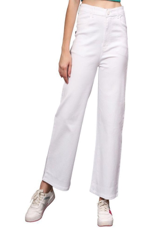 AngelFab - White Denim Flared Women''s Jeans ( Pack of 1 ) - None