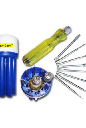 emmemm-screwdriver-kit-of-8-blades-with-tester-flat-tip-325-45-5-mm-philips-no-0-1-2-pocker-and-extension-rod