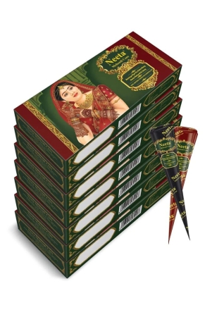 neeta-mehendi-cones-for-hand-desgning-wedding-bridal-mehandi-cone-reddish-brown-color-4-pcs-in-1-box-pack-of-7