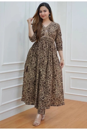 trendy-brown-kurti-set-xl-brown