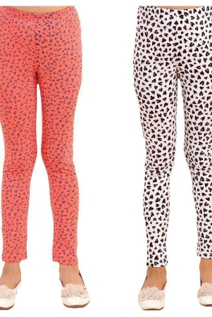 kids-cave-orange-cotton-blend-girls-leggings-pack-of-2-none