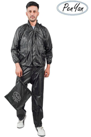 penyan-mens-and-womens-waterproof-solid-rain-wear-suitrain-coat-with-tapping-on-joints-black-free-size-freesize