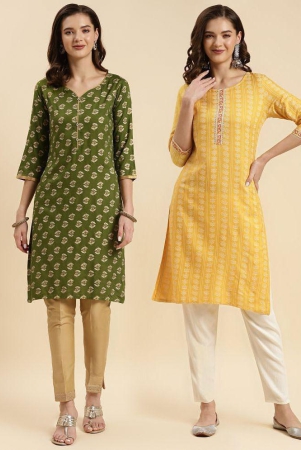 rangita-rayon-printed-straight-womens-kurti-green-yellow-pack-of-2-none