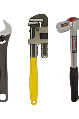 kadio-hand-tools-combo-set-with-8adjustable-wrench-10-pipe-wrench-8-claw-hammer-set-of-3