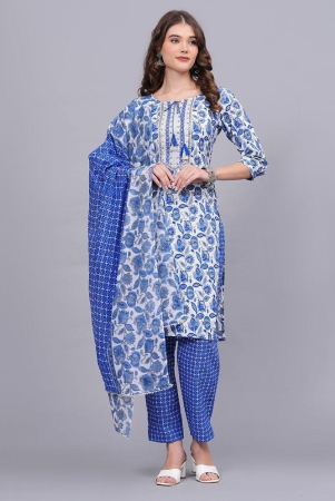 highlight-fashion-export-cotton-printed-kurti-with-pants-womens-stitched-salwar-suit-blue-pack-of-1-none