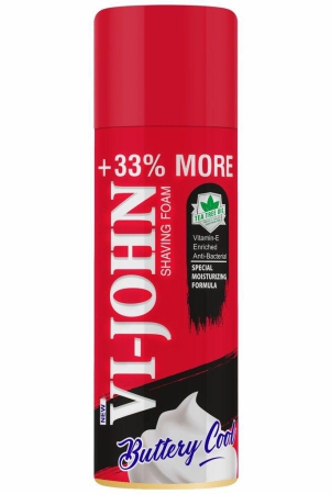 VI-JOHN Special Moisturising Shaving Foam With Vitamin E, Anti Bacterial Formula & Tea Tree Oil | Micro Foam Technology - For All Skin Types - 400 GM