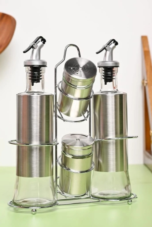 von-casa-condiment-set-salt-pepper-with-2-oil-dispenser-set-with-stand-stainless-steel-glossy-finish