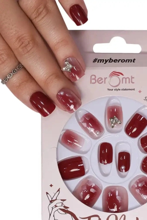 bridal-single-stone-nails-nail-kit-included-maroon