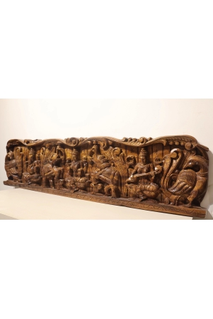 wall-dcor-wood-carving-ganesha-laxmi-saraswati-panel-horizontal-antique-4-feet