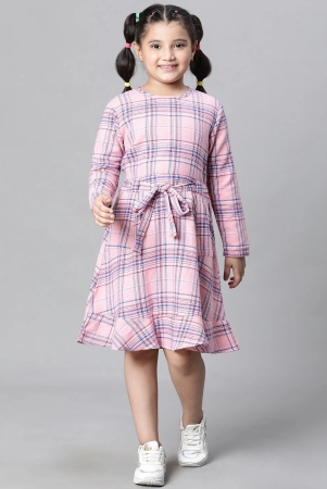 Oxolloxo Girls Checked Organic Cotton Fit & Flare Dress