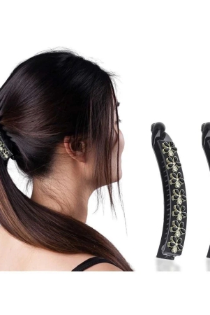 lykaa-acrylic-plastic-banana-clip-with-flowers-korean-hair-claw-for-women-pack-of-2-black-black