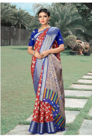 offline-selection-red-polyester-saree