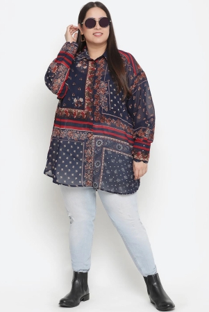 oxolloxo-women-plus-size-navy-blue-red-comfort-printed-casual-shirt