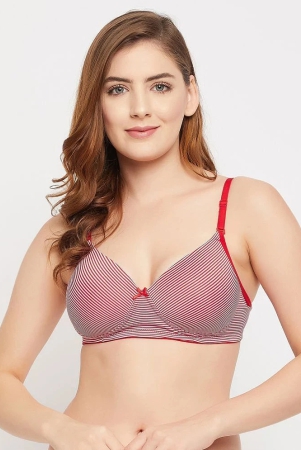 clovia-red-cotton-blend-lightly-padded-womens-t-shirt-bra-pack-of-1-none