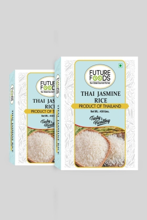 Future Foods Jasmine Rice | Thai fragrant rice | Packed with Phytonutrients | Enhances Fiber Intake | Beneficial for Diabetic Patients | Product of Thailand | 450g (Pack of 2)