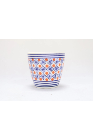 khurja-pottery-indoor-pot-glass-shape-red-and-blue-colour-medium-size-5-inches