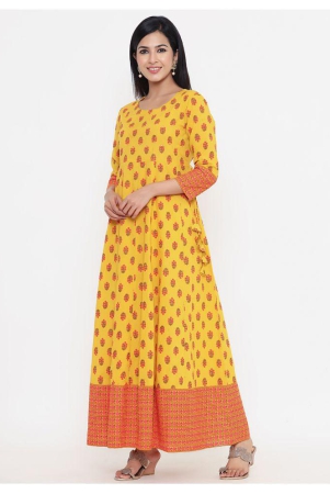 kbz-yellow-cotton-anarkali-kurti-m