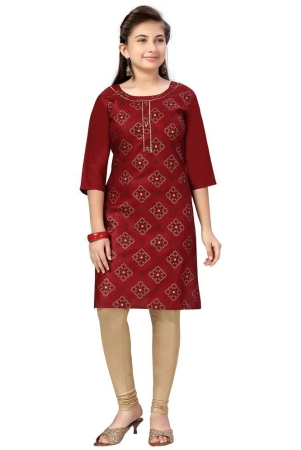 aarika-girls-cotton-kurti-pack-of-1-maroon-none