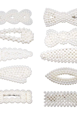 fok-10-pcs-pearl-stylish-hair-barrettes-design-hair-styling-clip-pin-for-girls-women-white