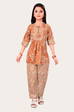 girls-casual-kurta-and-trouser-set-orange-12-13-years