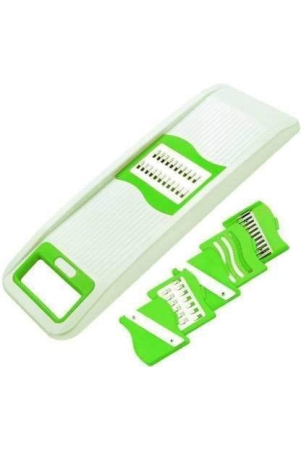 cookzella-vegetable-fruit-slicer-maker-multi-purpose-6-in-1-vegetable-slicer-green-white