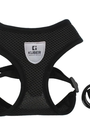 kuber-industries-dog-harness-adjustable-leash-breathable-mesh-medium-no-pull-grip-quick-release-buckles-black-pet-walking-set-kuber-industries-dog-harness-leash-breathable-mesh-medium