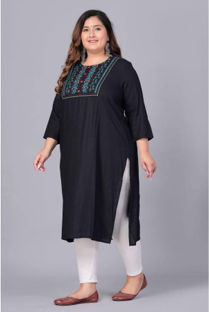 preksha-rayon-embroidered-straight-womens-kurti-black-pack-of-1-none