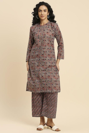 gufrina-cotton-printed-kurti-with-palazzo-womens-stitched-salwar-suit-brown-pack-of-1-none