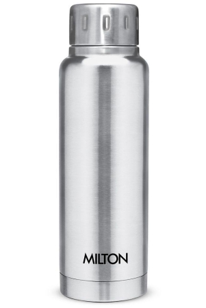 Milton Elfin 300 Thermosteel 24 Hours Hot and Cold Water Bottle, 300 ml, Silver - Silver