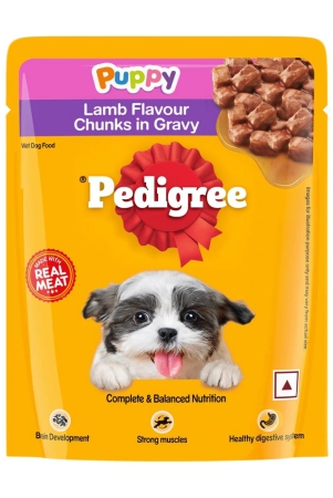 Pedigree Puppy, Chunks In Gravy Lamb Wet Young Dog Food, 70 Gm