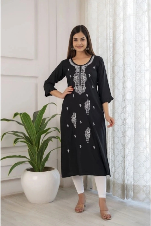 kapadia-rayon-printed-straight-womens-kurti-black-pack-of-1-none