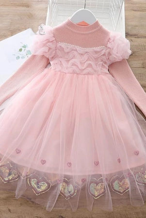 Girls Princess Party Wear Dress-Pink / 4-5 Years / 110