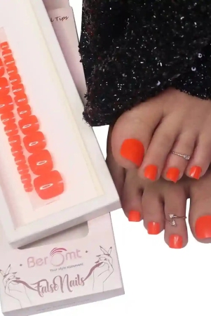 glossy-toe-nails-nail-kit-included-brick-orange