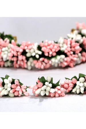 shg-fashion-art-handmade-peach-color-artificial-veni-flowers-with-3-pins-floral-wedding-bridesmaid-hair-jewellery-peach-with-white