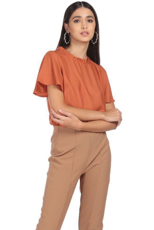 shffl-polyester-rust-womens-regular-top-pack-of-1-none