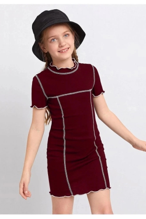 addyvero-maroon-cotton-blend-girls-a-line-dress-pack-of-1-none