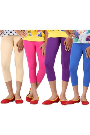 beigefucshia-and-purple-colours-capri-leggings-for-girls-9-10-years