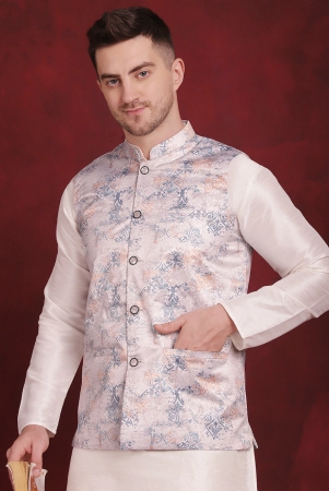 silver-floral-printed-nehru-jacket-with-kurta-pyjama-set-m-silver