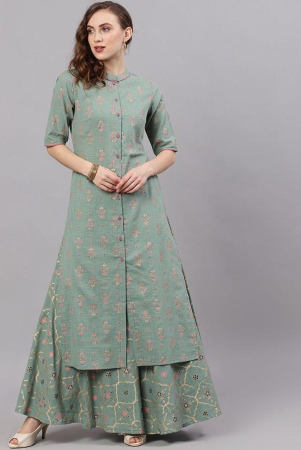 antaran-green-cotton-womens-shirt-style-kurti-pack-of-1-none