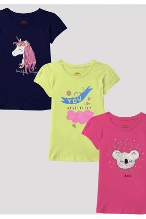 ariel-multicolor-cotton-girls-t-shirt-pack-of-3-none