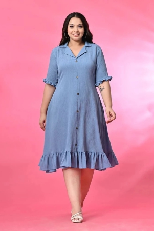 prettyplus-by-desinoorcom-polyester-self-design-midi-womens-a-line-dress-light-blue-pack-of-1-none