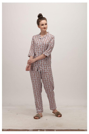 Berrylicious Rayon Nightsuit Sets - Grey - L