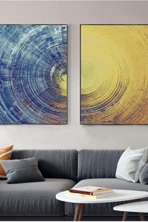 euroxo-glossy-blue-and-yellow-circles-pattern-mdf-with-metal-frame-painting-modern-wall-art-pictures-for-home-decor-60x80cm24x31inx2