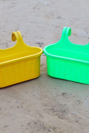 Set of 2 - 10 Inch Double Hook Hanging Plastic Planter (any colour)