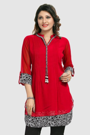 meher-impex-red-georgette-womens-tunic-pack-of-1-none