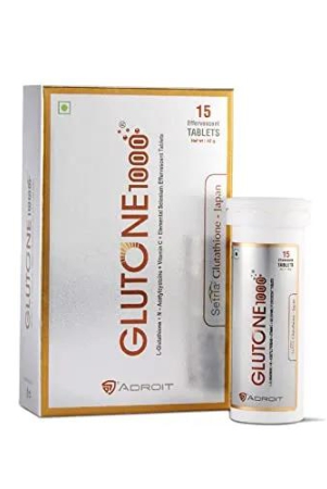 Glutone 1000 – Glutathione Effervescent Tablets| Made with Setria L-Glutathione (Japan)| For Radiant Glow| Evens Skin Tone| 15 Tablets