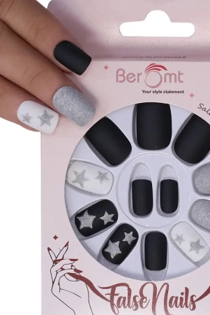 printed-glitter-nails-nail-kit-included-matte-black